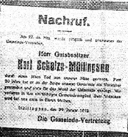 heimatpflege soest: zeitungsanzeige nachruf