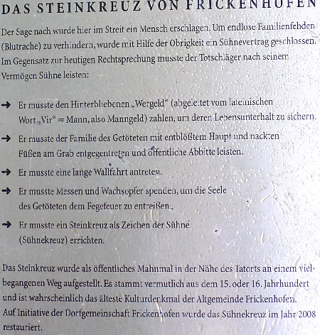 detail hinweistafel in situ