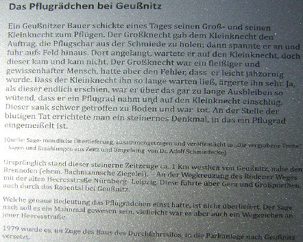 detail hinweistafel in situ